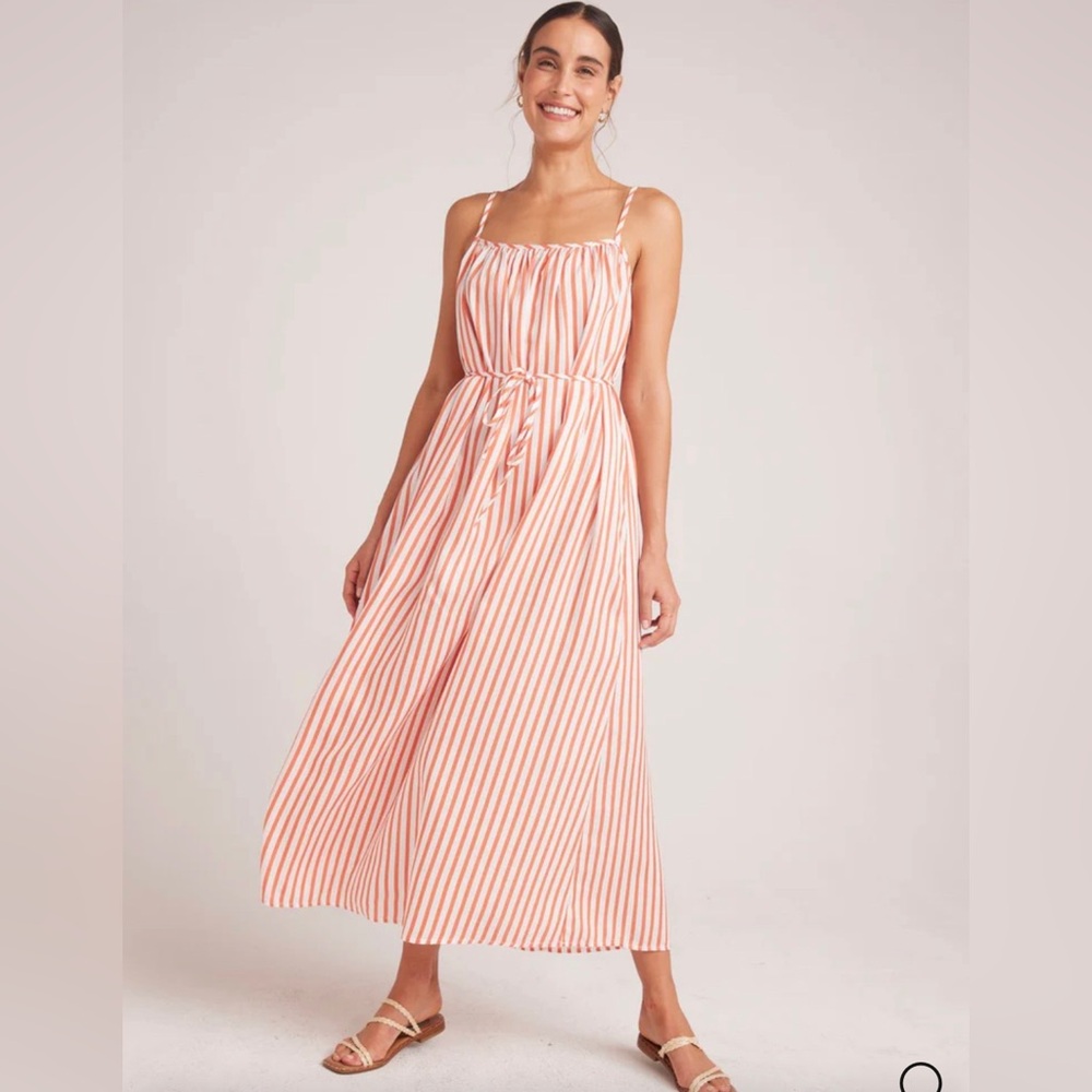 Bella Dahl Shirred Cami Maxi Dress in Sunset Blaze Stripe